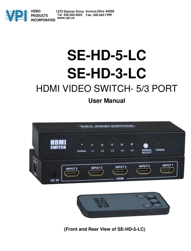 VPI SE-HD-5-LC user manual