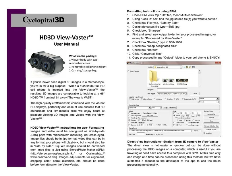 Cyclopital3D HD3D View-Vaster User manual