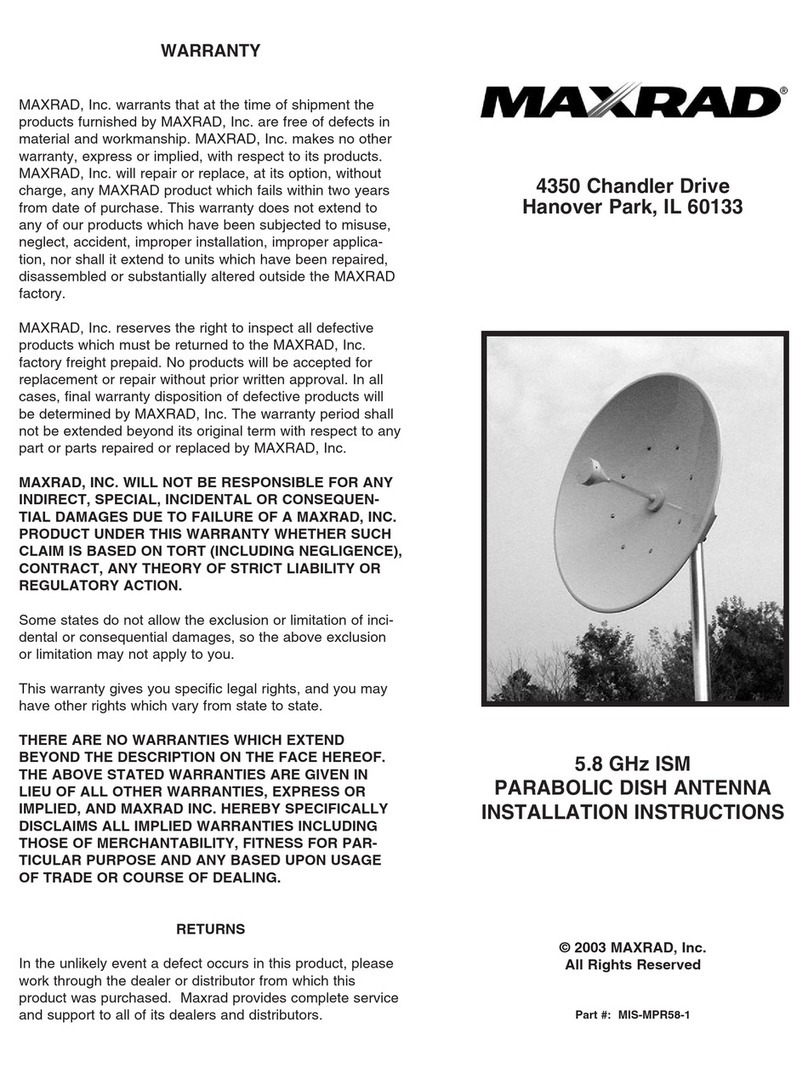 Maxrad 5.8 GHz ISM User manual