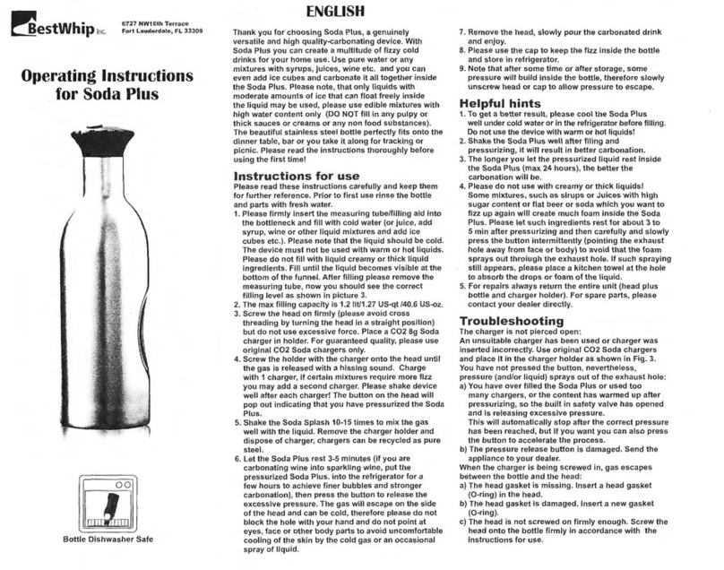 BestWhip Soda Plus User manual