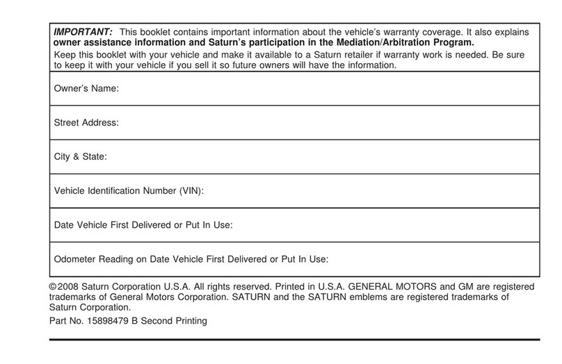 Saturn VUE 2009 Installation and operation manual
