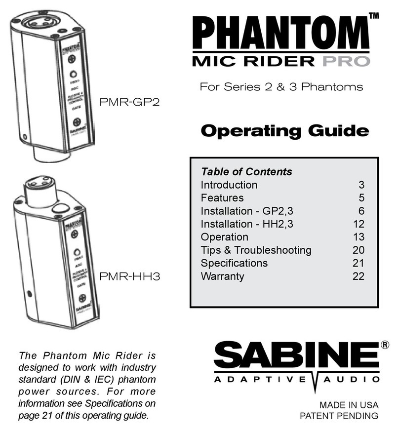 SABINE Phantom Mic Rider Pro PMR-GP2 operating guide