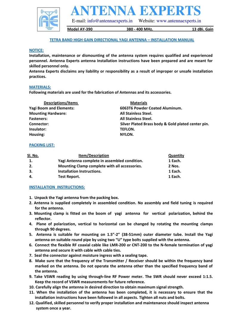 Antenna Experts AY-390 installation manual