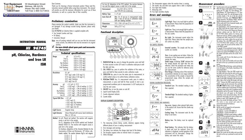 Hanna Instruments HI 96745 User manual Hanna Instruments HI 96745 User manual