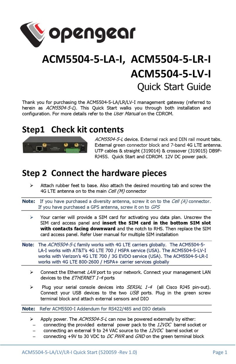 Opengear ACM5504-5-LA-I User manual