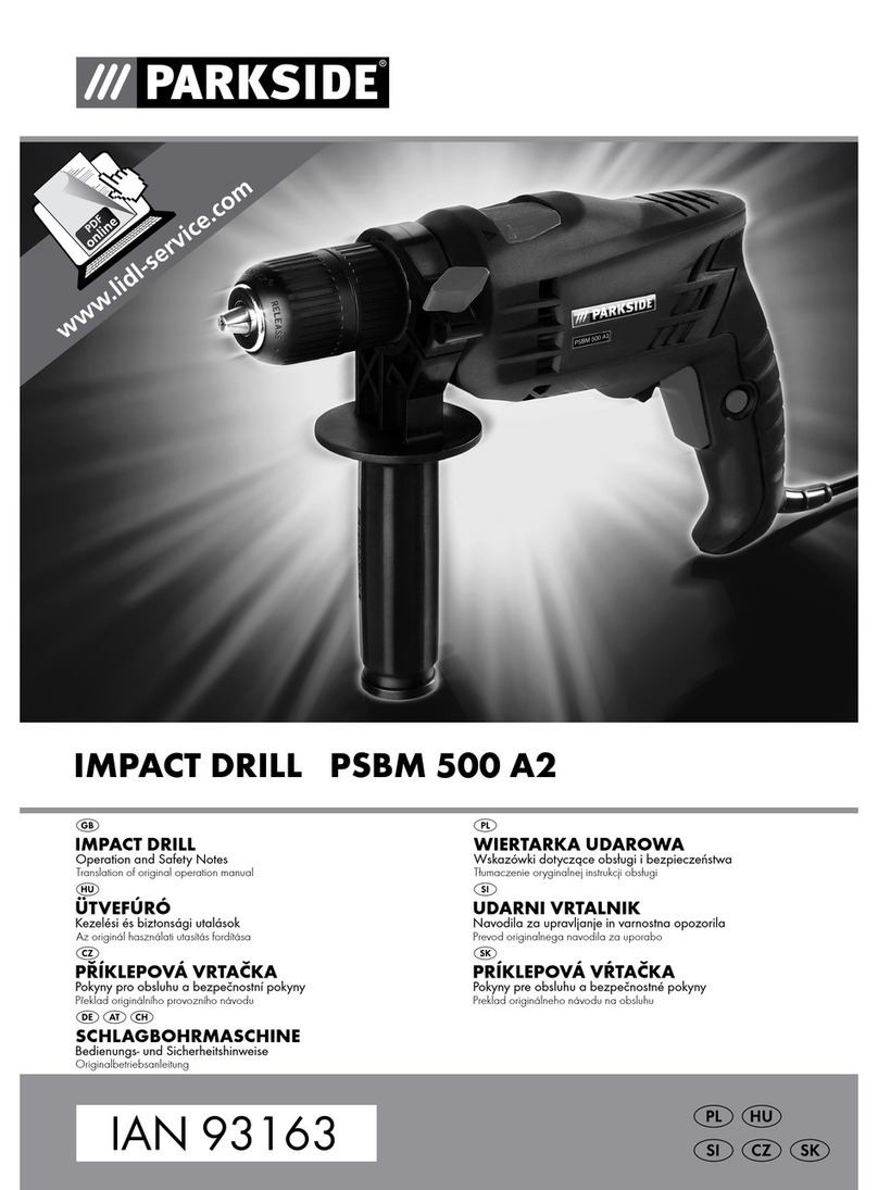 Parkside PSBM 500 A2 Operation and safety notes