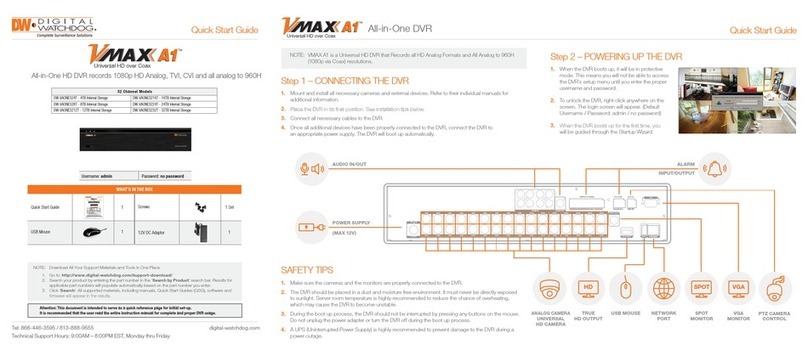DW VMAX A1 DW-VAONE328T quick start guide