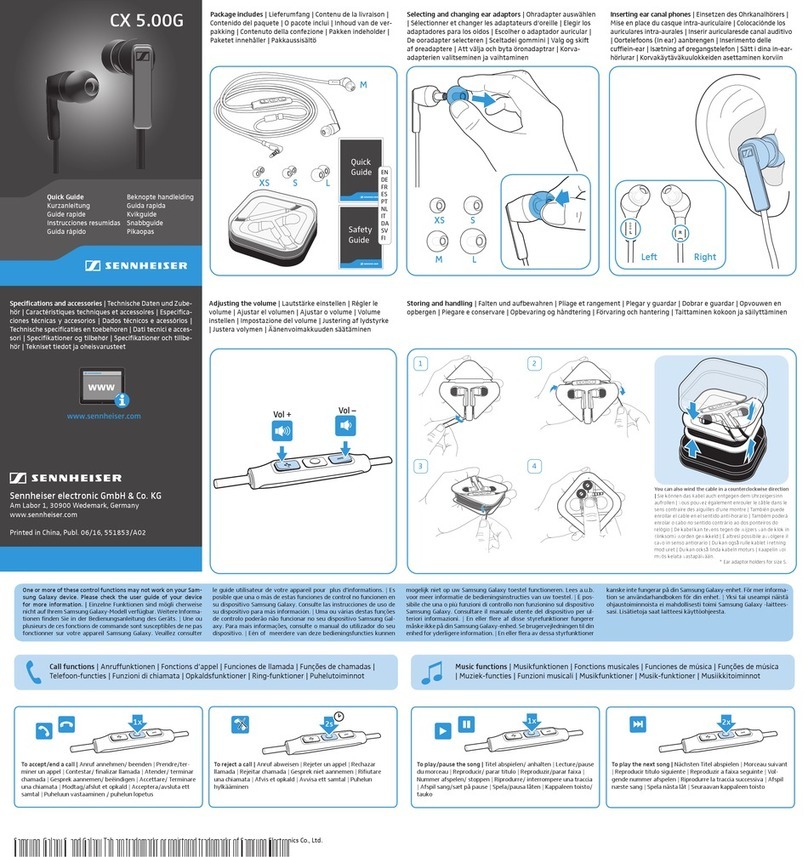 Sennheiser CX 5.00G User manual Sennheiser CX 5.00G User manual