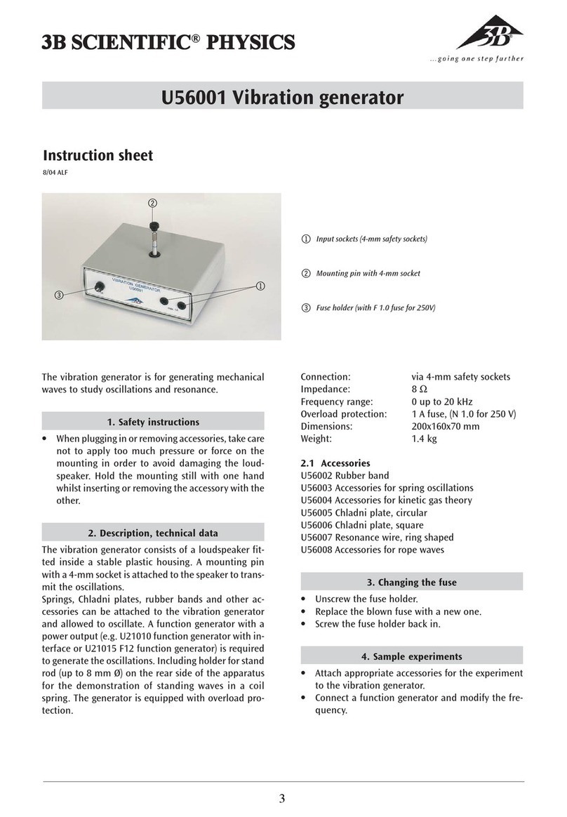 3B SCIENTIFIC PHYSICS U56001 instruction sheet