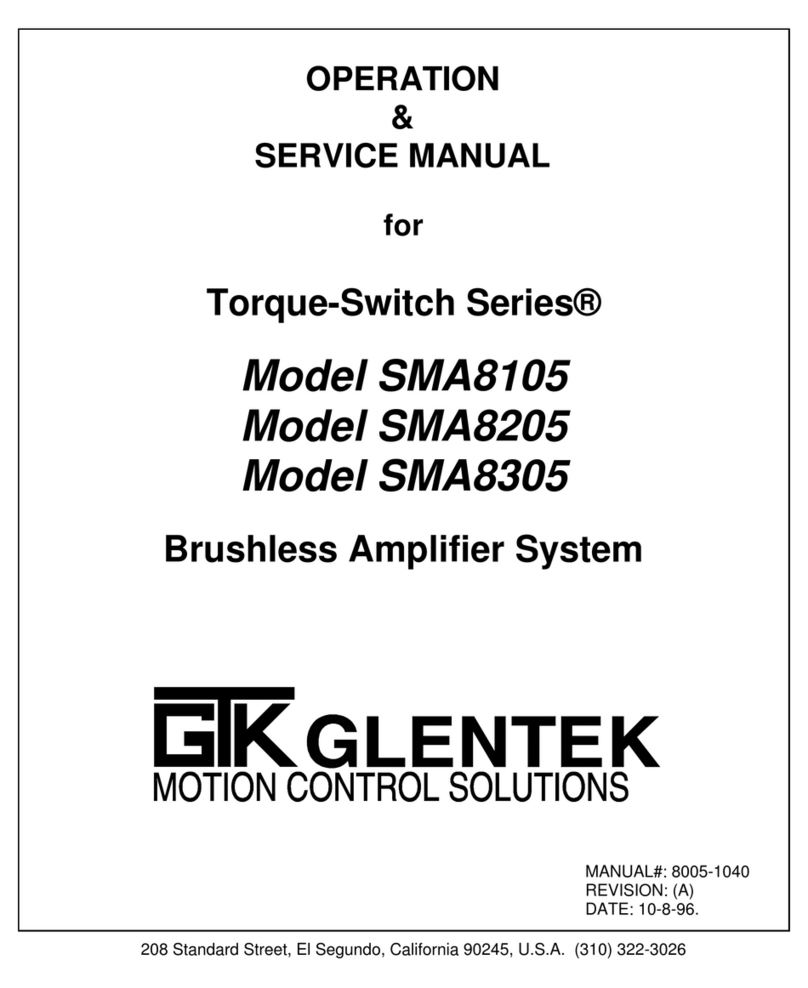Glentek SMA8105 Operation & service manual