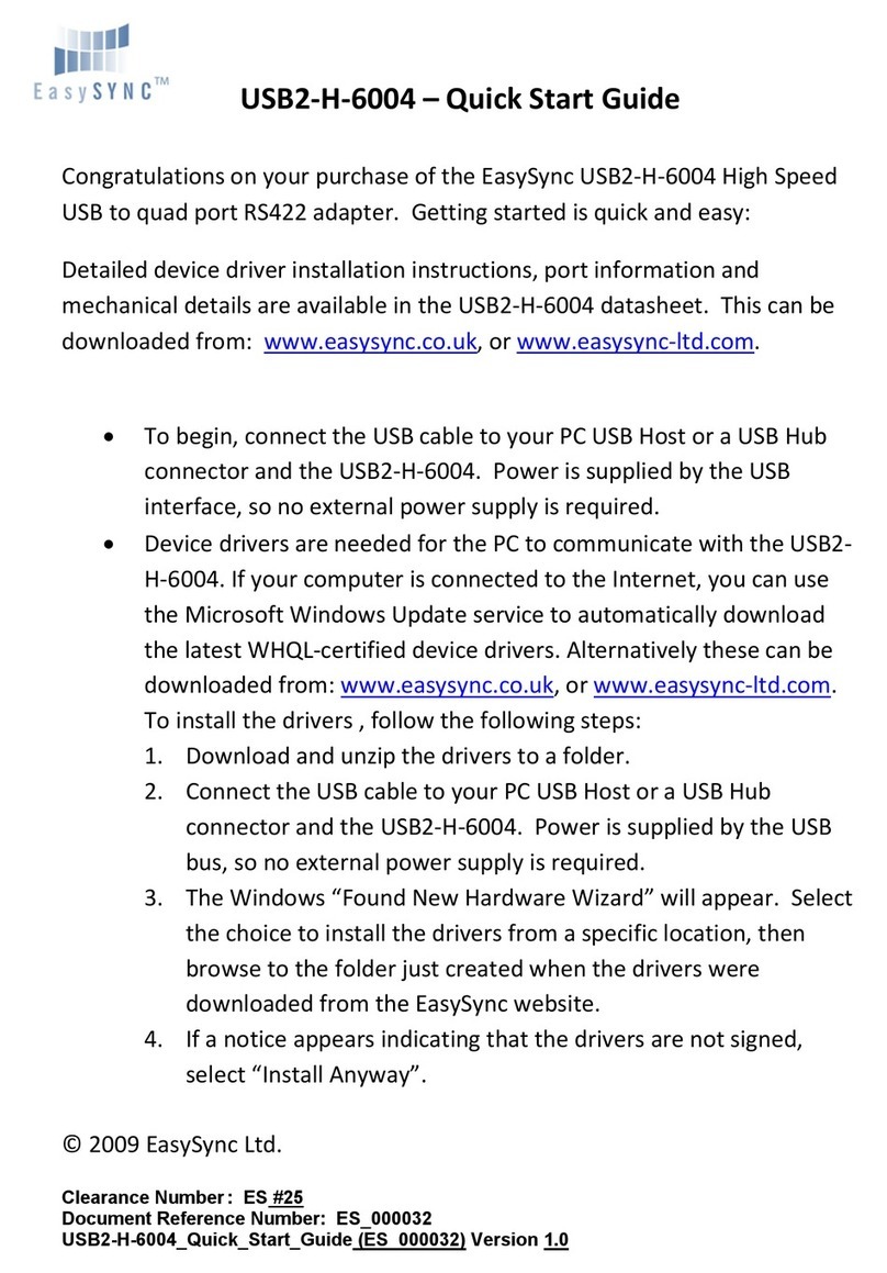 EasySync USB2-H-6004 quick start guide