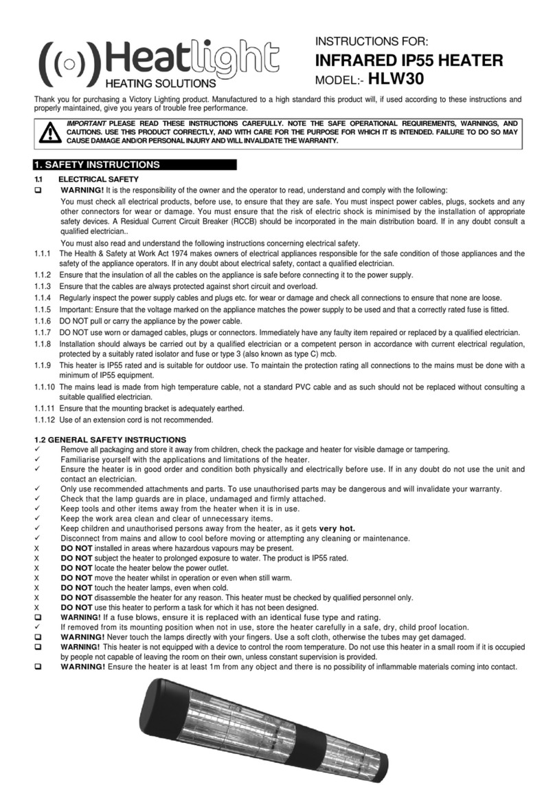 Heatlight HLW30BG instructions