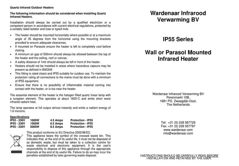 Wardenaar Infrarood Verwarming IP55 Series manual Wardenaar Infrarood Verwarming IP55 Series manual