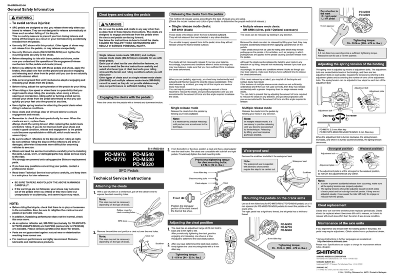 Shimano PD-M970 Operating instructions