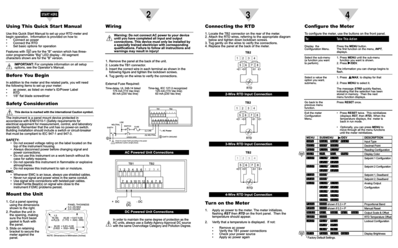 Omega DP25B-RTD Instruction manual