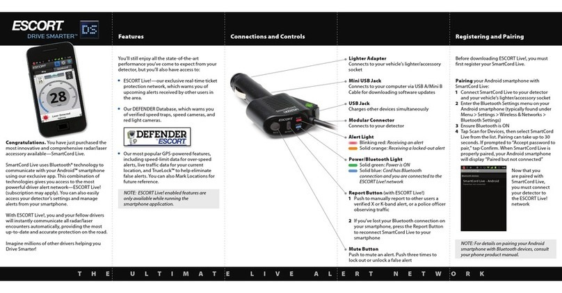 Escort SmartCord Live Quick reference guide
