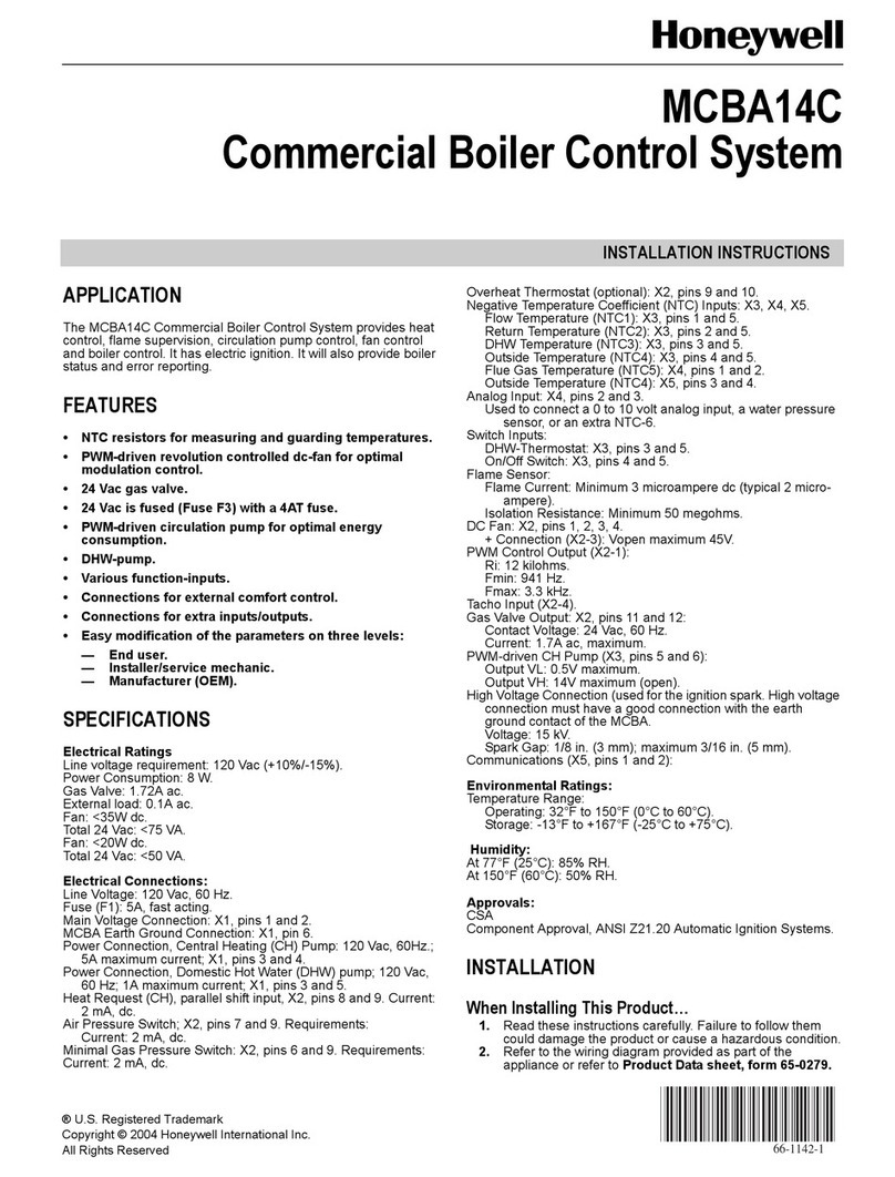 Honeywell MCBA14C Installation instructions manual