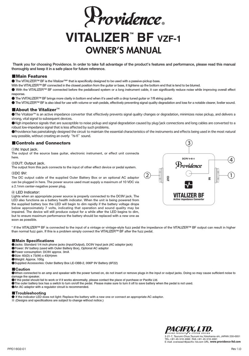 Providence VITALIZER BF owner's manual