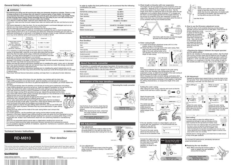Shimano RD-M810 Operating instructions