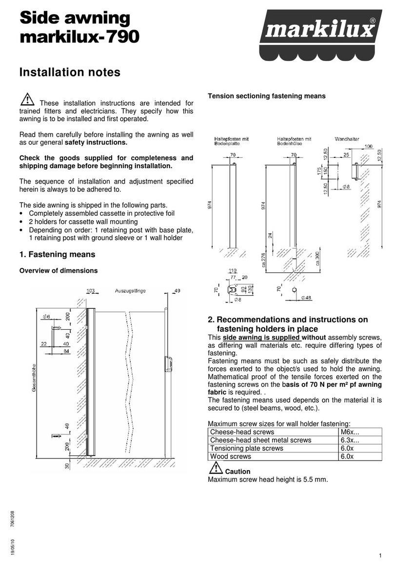 Markilux 790 Installation notes