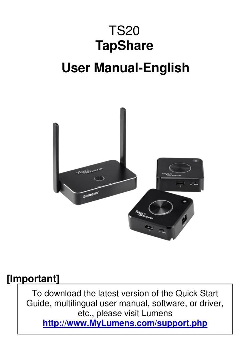 Lumens TS20 TapShare User manual