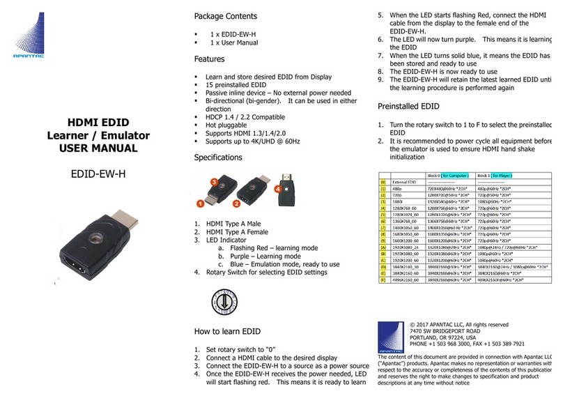 Apantac EDID-EW-H user manual