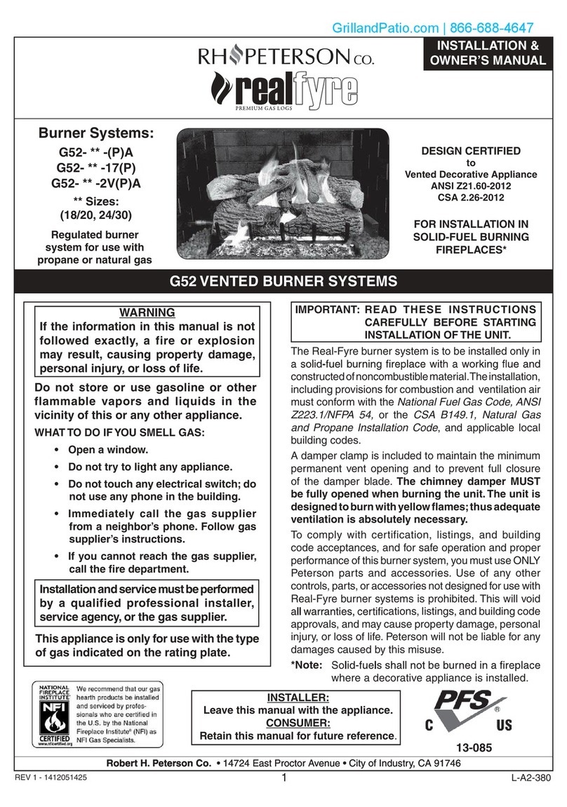 Real Fyre G52-18 Installation & owner's manual