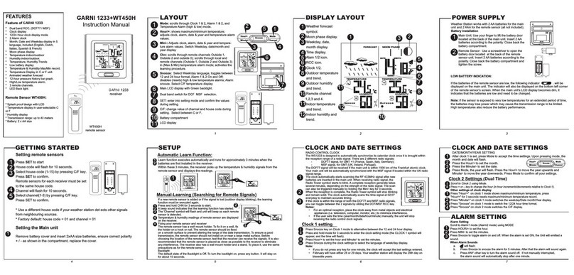 GARNI 1233 instruction manual