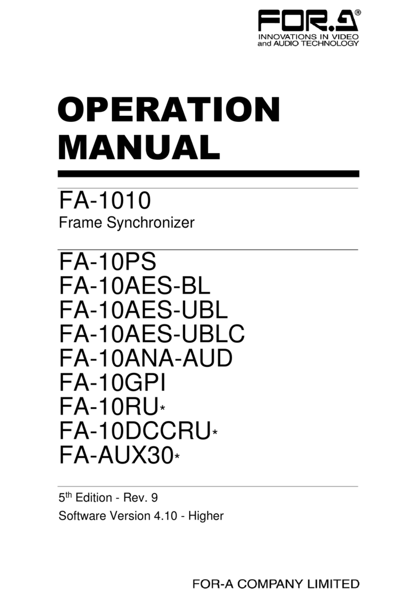 FOR-A FA-10PS Installation manual FOR-A FA-10PS Installation manual