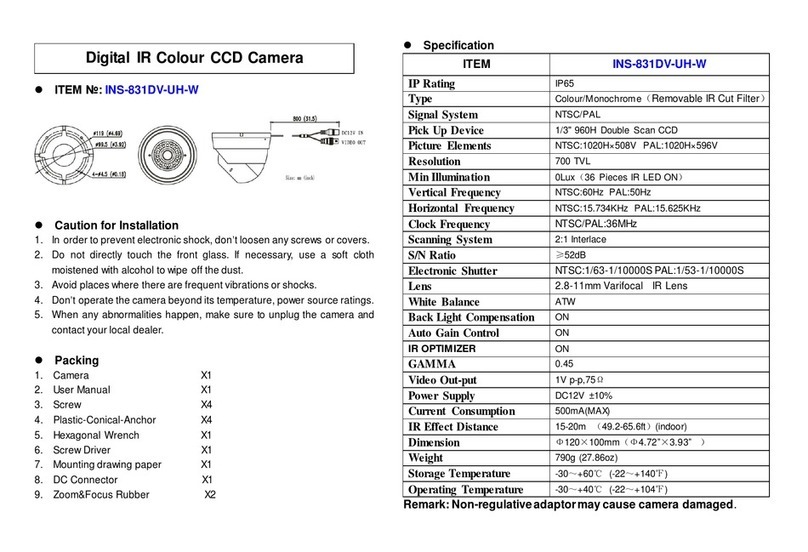 Keytrak INS-831DV-UH-W User manual