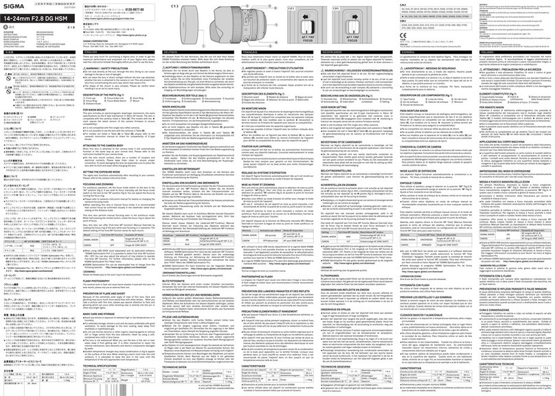 Sigma 14-24mm F2.8 DG HSM instructions Sigma 14-24mm F2.8 DG HSM instructions