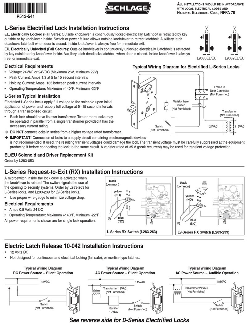 Schlage L9080EL installation instructions