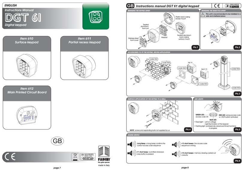 fadini DGT 61 instruction manual