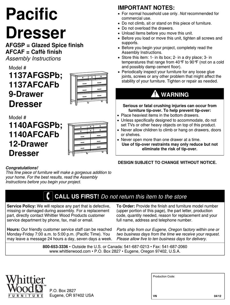 Whittier Wood 1137AFCAFb Assembly instructions Whittier Wood 1137AFCAFb Assembly instructions