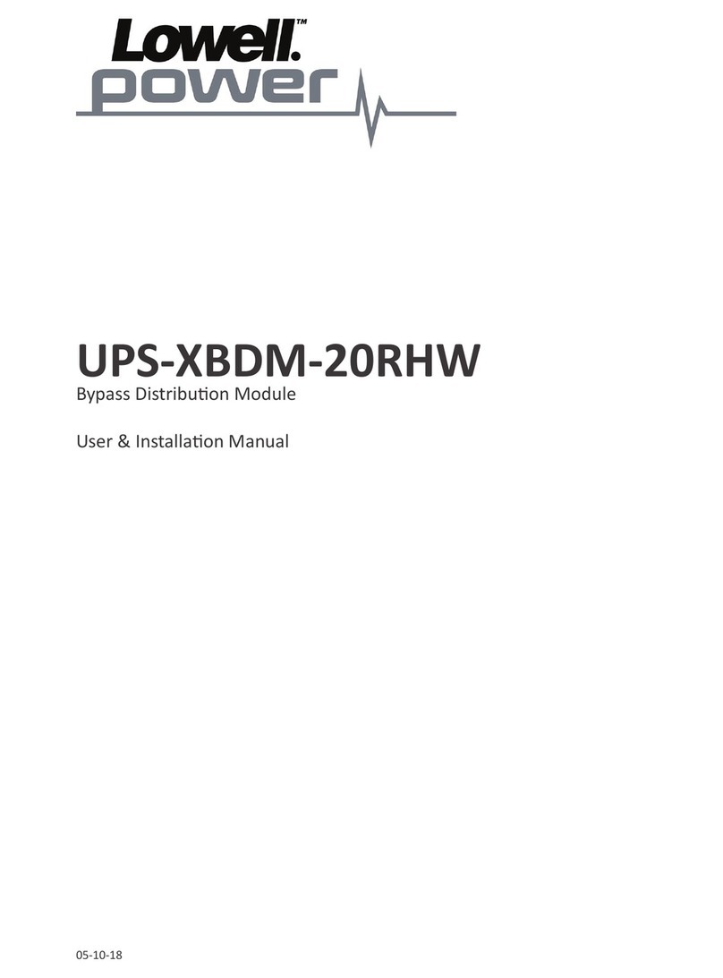 Lowell UPS-XBDM-20RHW User & installation manual