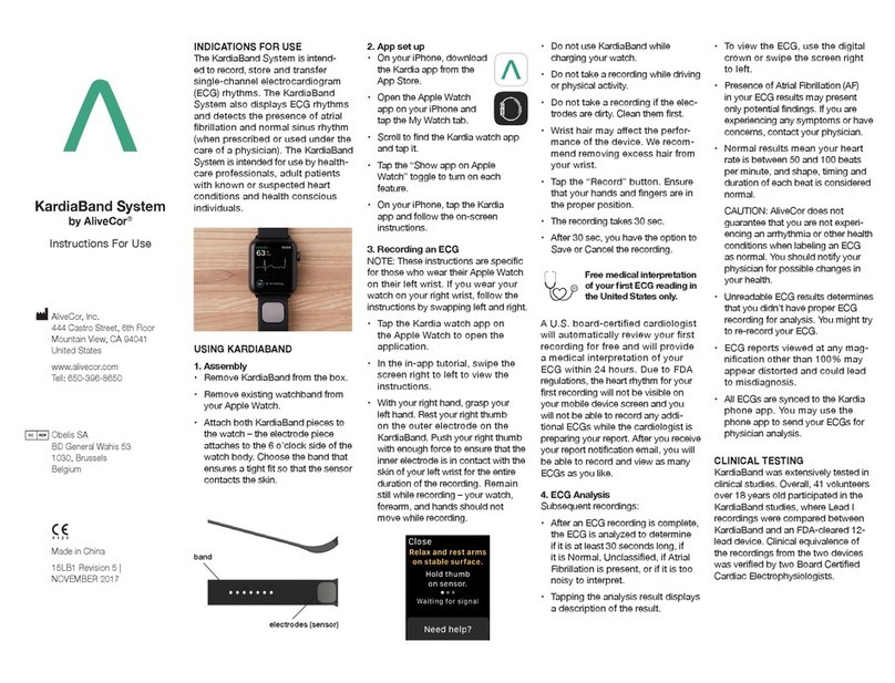 AliveCor KardiaBand System Instructions for use