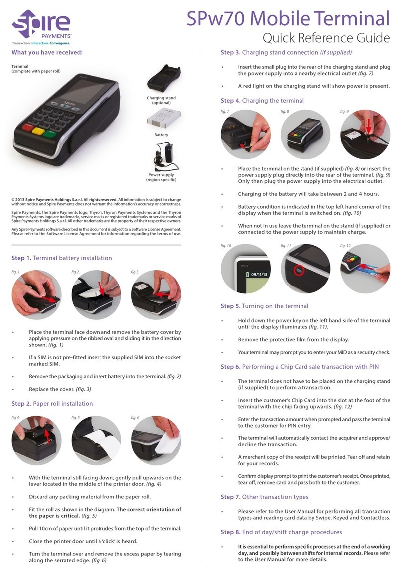 Spire SPw70 Quick reference guide