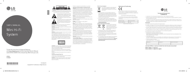 LG CM4560 Specification sheet
