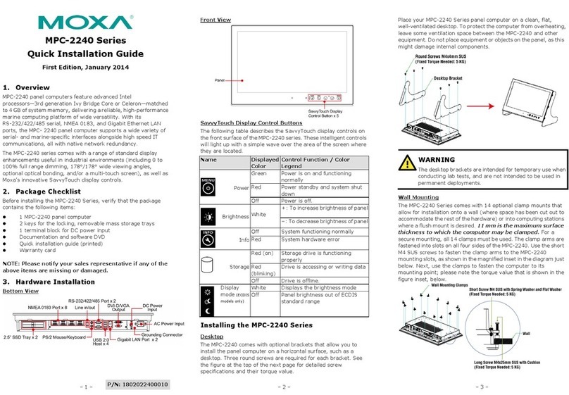 Moxa Technologies MPC-2240 Series User manual