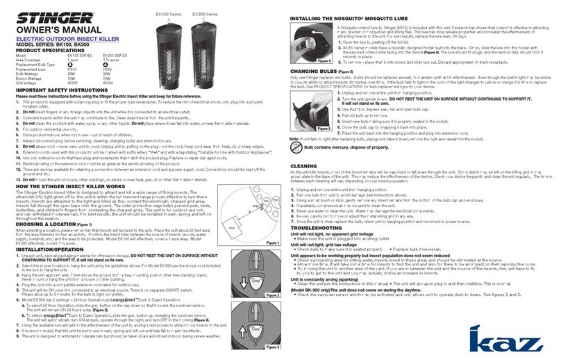 Stinger BK100 Series owner's manual
