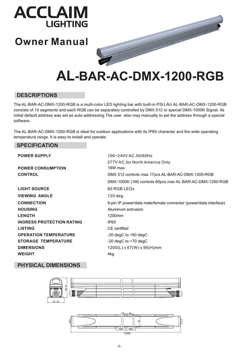 Acclaim Lighting AL-BAR-AC-DMX-1200-RGB owner's manual