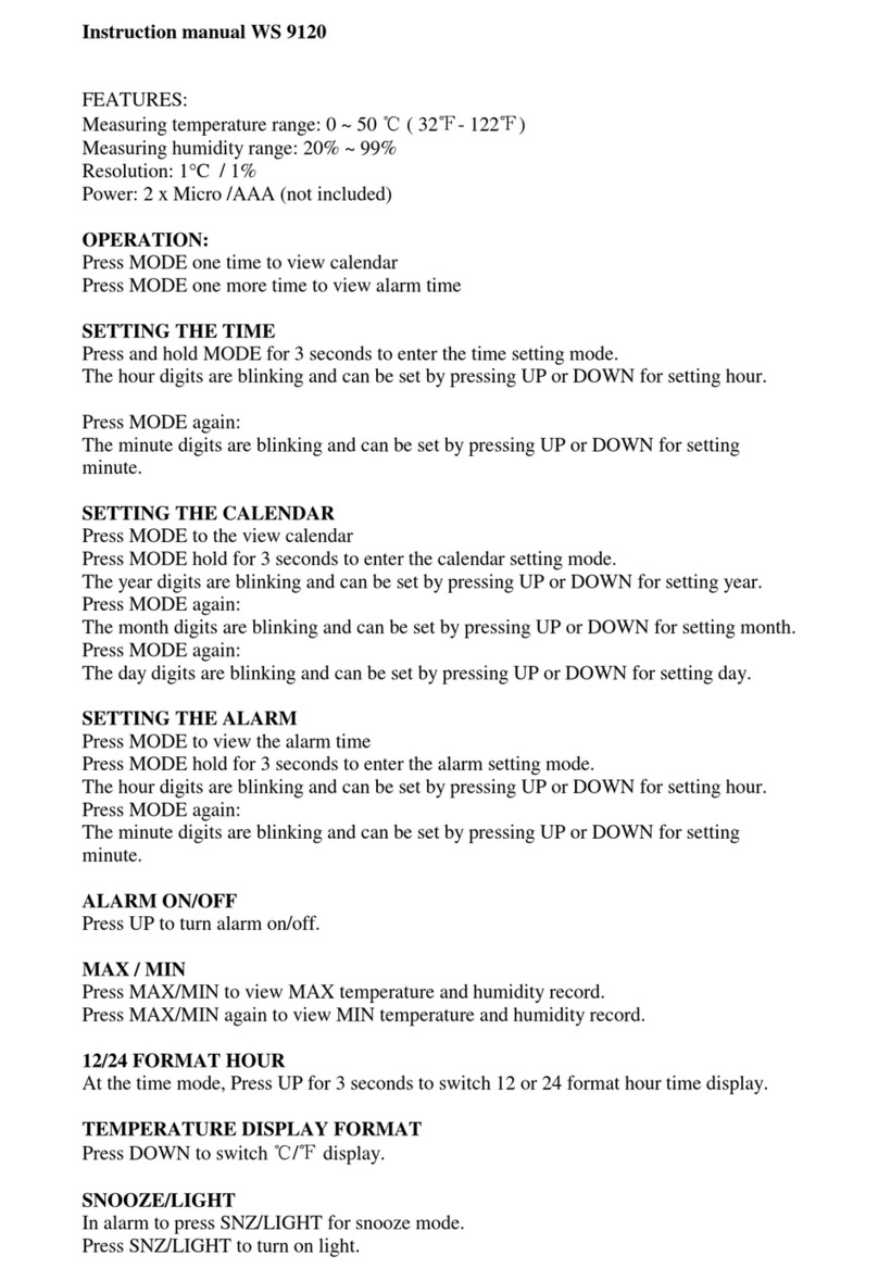 Technoline WS 9120 User manual Technoline WS 9120 User manual