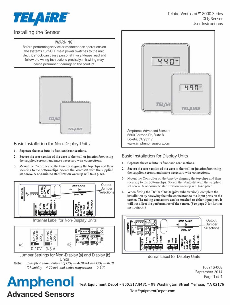 Telaire Ventostat 8000 Series Installation instructions