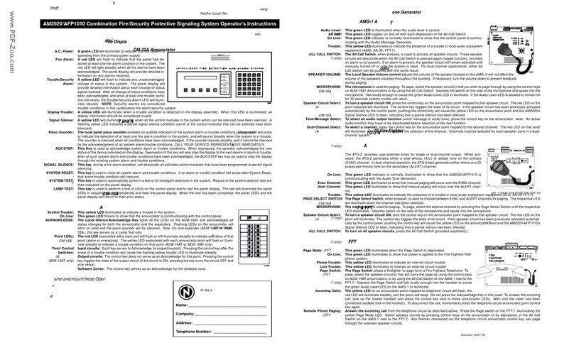 Notifier AM2020 Specifications