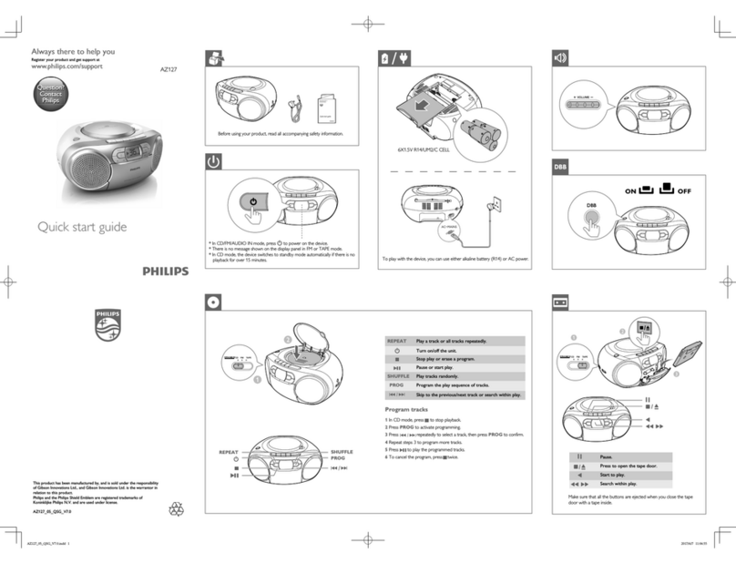 Philips AZ127 quick start guide