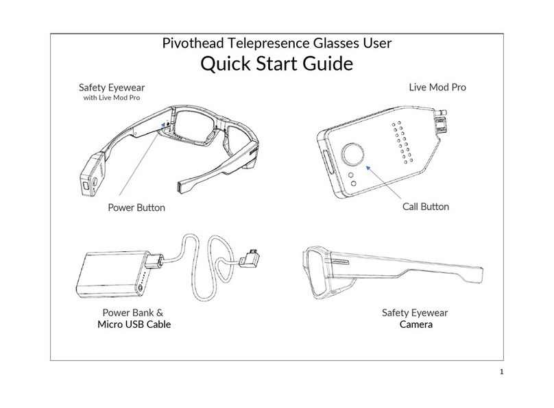 Pivothead Telepresence Glasses quick start guide