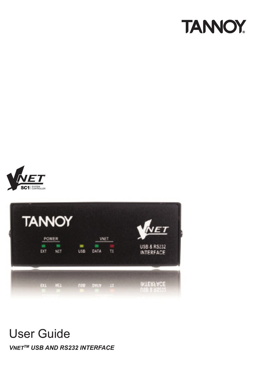 Tannoy Vnet USB RS232 Interface user guide