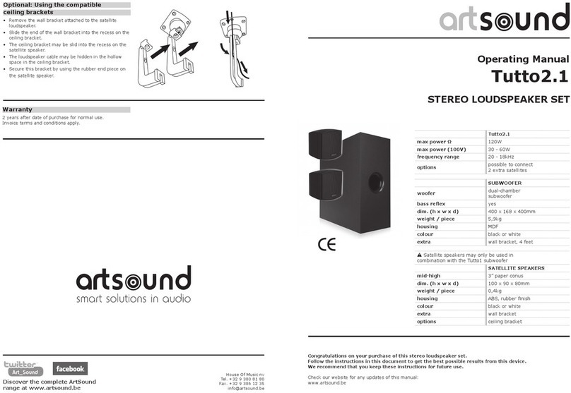 ART+SOUND Tutto2.1 operating manual