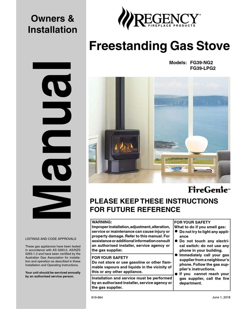 Regency FG39-NG2 Owners & installation manual
