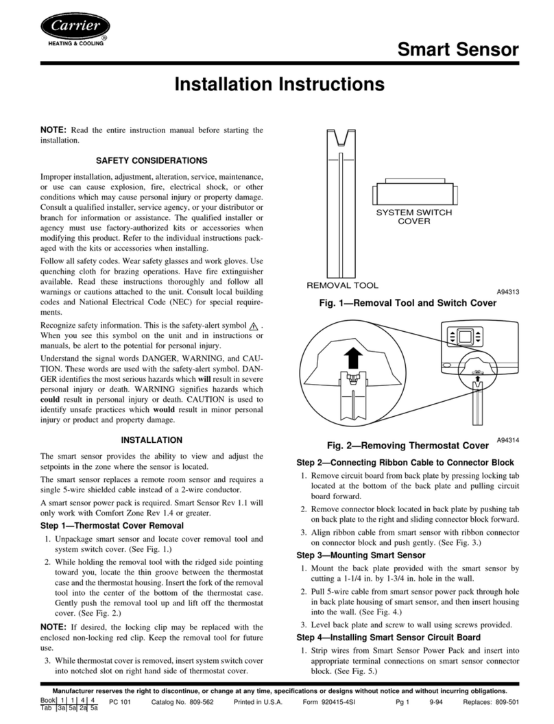 Carrier Smart Sensor installation instructions